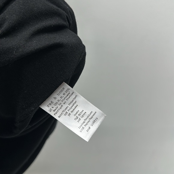 Rag And Bone Allison Open Back Mini Short Dress 3/4 Sleeve Snap Neck Black Small - Picture 11 of 12